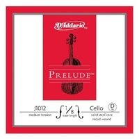 D'addario Prelude Cello Single D String 1/8 Scale, Medium Tension Made in USA