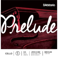 D'Addario Prelude Cello Single C String, 3/4 Scale, Medium Tension