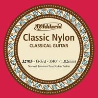 D'Addario J2703 Nylon Classical Guitar Single String Normal Tension ( 3rd, G )