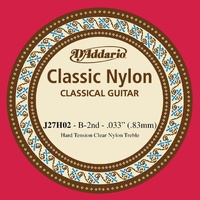 D'Addario J27H02 Student Nylon Classical Guitar Single B String  Hard Tension