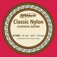 D'Addario J27H02 Student Nylon Classical Guitar Single B String  Hard Tension