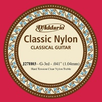 D'Addario J27H03 Student Nylon Classical Guitar Single G String  Hard Tension