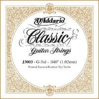 D'Addario J3003 Rectified Classical Guitar Single String, Normal Tension, Third String