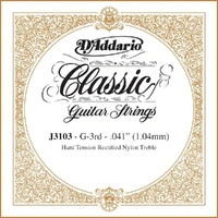 D'Addario J3103 Rectified Classical Guitar Single String, Hard Tension, Third String