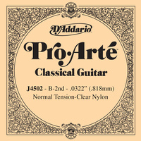 D'Addario Pro-Arte Nylon Classical Guitar Single String, Normal Tension, B 2nd