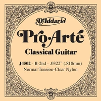 D'Addario Pro-Arte Nylon Classical Guitar Single String, Normal Tension, B 2nd