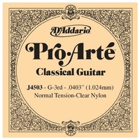 D'Addario Pro-Arte Nylon Classical Guitar Single String, G -3rd Normal Tension
