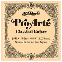 D'Addario Pro-Arte Nylon Classical Guitar Single String, G -3rd Normal Tension