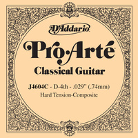 D'Addario J4604C Pro-Arte Nylon Classical Guitar Single String, Hard Tension, Fourth String