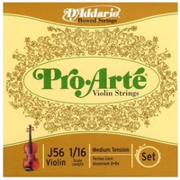 D'Addario J56 Pro-Arte Violin Strings 1/16 Size Perlon core medium tension