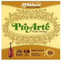 D'Addario J56 Pro-Arte Violin Strings 1/8 Size Perlon core medium tension