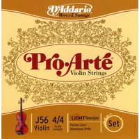 D'Addario J56 Pro-Arte Violin Strings Set 4/4 Size Perlon core Light tension