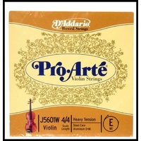 D'Addario Pro-Arte Violin Single  Wound E String  4/4 Scale, Heavy Tension 