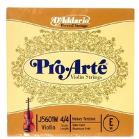 D'Addario Pro-Arte Violin Single  Wound E String  4/4 Scale, Heavy Tension 