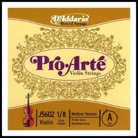 D'Addario Pro-Arte Violin Single A String, 1/8 Scale, Medium Tension J5602