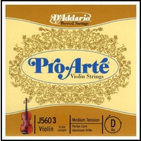 D'Addario Pro-Arte Violin Single D String, 1/2 Scale, Medium Tension