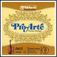 D'Addario Pro-Arte Violin Single D String, 1/4 Scale, Medium Tension