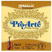 D'Addario Pro-Arte Violin Single Silver Wound D String 4/4 Scale Heavy Tension