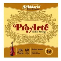 D'Addario J56 Pro-Arte Violin Strings 1/8 Size Perlon core medium tension