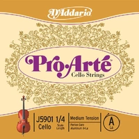 D'Addario Pro-Arte Cello Single A String, 1/4 Scale, Medium Tension