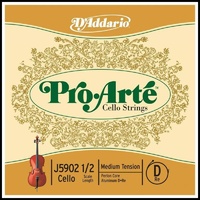 D'Addario Pro-Arte Cello Single D String, 1/2  Scale, Medium Tension J5902