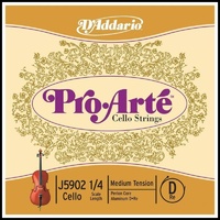 D'Addario Pro-Arte Cello Single D String, 1/4  Scale, Medium Tension J5902
