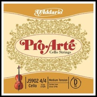 D'Addario Pro-Arte Cello Single D String, 4/4 Scale, Medium Tension