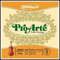D'Addario Pro-Arte Cello Single G String, 1/2  Scale, Medium Tension J5903