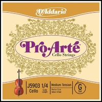 D'Addario Pro-Arte Cello Single G String, 1/4  Scale, Medium Tension J5903