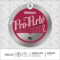 D'Addario Pro-Arte Cello Single G String, 1/4 Scale, Medium Tension