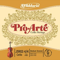 D'Addario Pro-Arte Cello Single G String 4/4 Scale Medium Tension J5903 4/4M