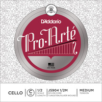 D'Addario Pro-Arte Cello Single C String, 1/2 Scale, Medium Tension