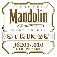 D'Addario J6201 Plain Steel Mandolin Single String, .010