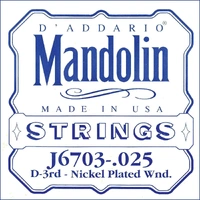 D'Addario J6703 Nickel Mandolin Single String, .025 Third String - D