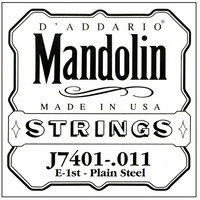 D'Addario J7401 Plain Steel Mandolin Single String, First String, .011