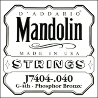D'Addario J7404 Phosphor Bronze Mandolin Single String, Fouth String, .040  - G