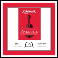 D'addario Prelude Violin String Set, 3/4  Scale, Medium Tension 