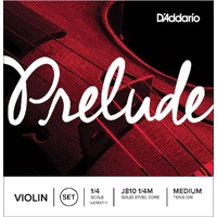 D'Addario Prelude Violin String Set, 1/4 Scale, Medium Tension