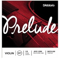 D'Addario Prelude Violin Strings Set 1/8 Scale, Medium Tension Full set