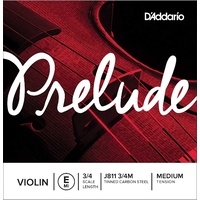 D'Addario Prelude Violin Single E String, 3/4 Scale, Medium Tension