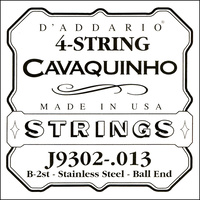 D'Addario J9302 Plain Steel Single Cavaquinho String, .013