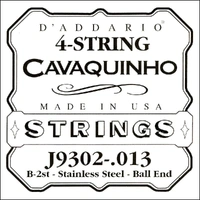 D'Addario J9302 Plain Steel Single Cavaquinho String, .013
