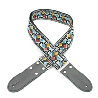 DSL Jacquard Weaving CROSSROADS Guitar Strap Hand Made in Australia Leather Ends