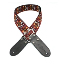 DSL Jacquard Weaving  FIRE Guitar Strap  Hand Made Australia Leather Ends