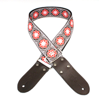 DSL Jacquard Weaving FLOWER-RED Guitar Strap
