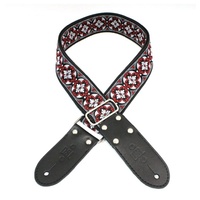 DSL Jacquard Weaving Red House Guitar Strap  Hand Made in Australia Leather Ends