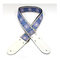 DSL Jacquard Weaving SAL-BLUE Guitar Strap Hand Made in Australia Leather Ends