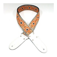 DSL Jacquard Weaving SAL-ORANGE Guitar Strap Hand Made in Australia Leather Ends