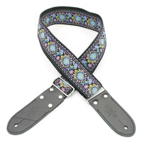 DSL Jacquard Weaving TUK Purple Guitar Strap Hand Made in Australia Leather Ends