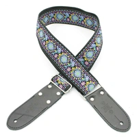 DSL Jacquard Weaving TUK Purple Guitar Strap Hand Made in Australia Leather Ends